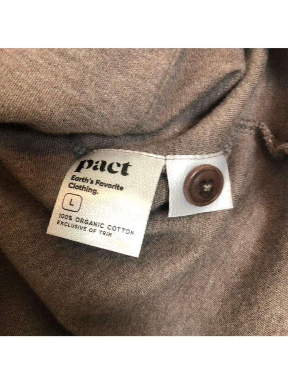 Pact Organic Cotton Airplane Relaxed Blazer Size L Taupe Brown - Picture 6 of 7